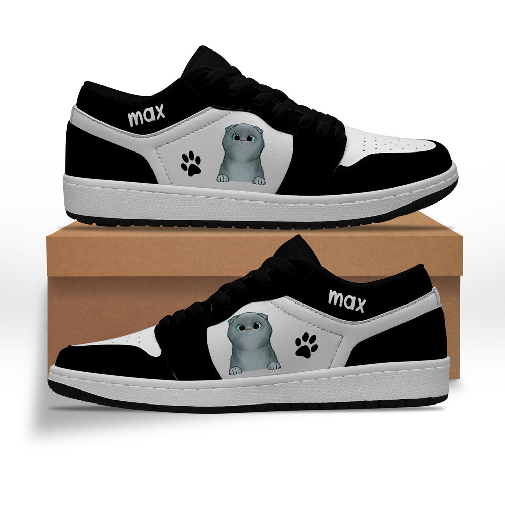 Cat lover gift Personalized Name White & Black JD Sneakers VHSS0236